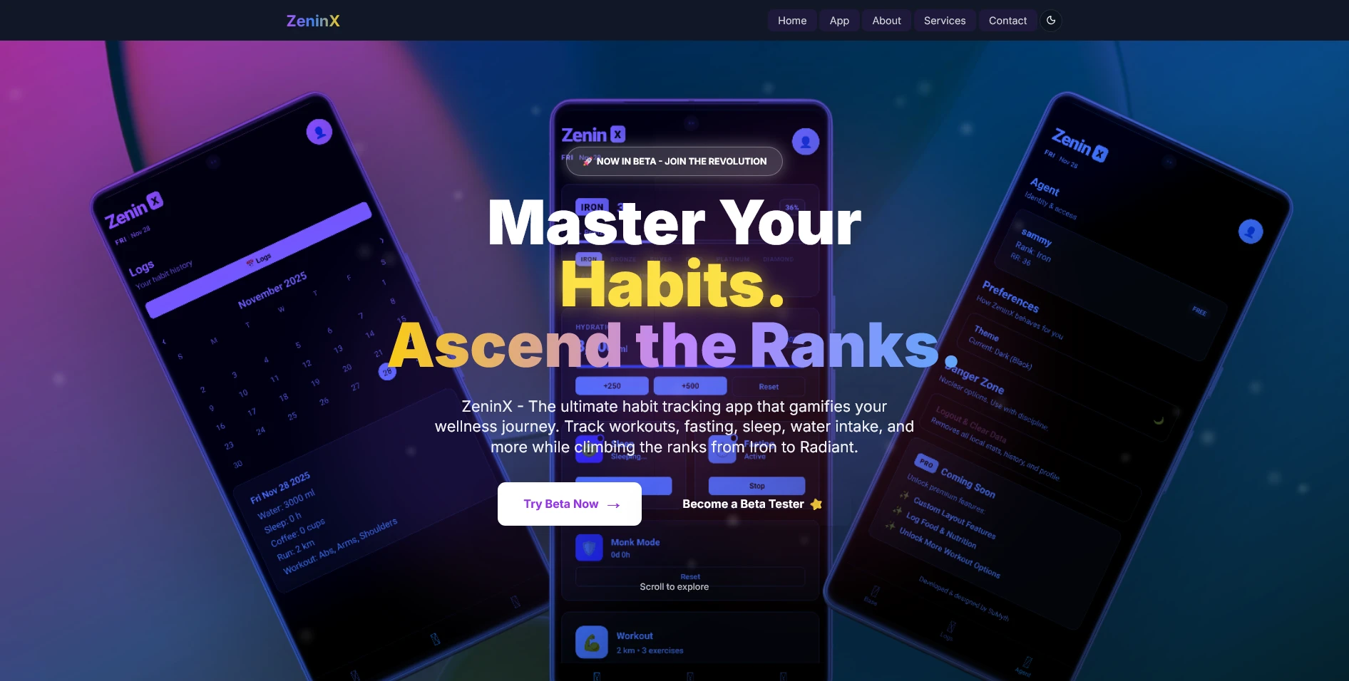 Preview of ZeninX-App website